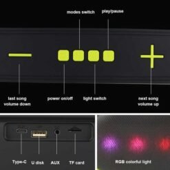 Kisonli LED-915 RGB Sound Bar Bluetooth Speaker with Built-in super FM antenna - Image 3