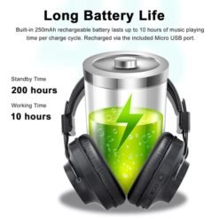 NIA S4000 Wireless BT Over the Ear Hi-Fi Stereo Headphones with Memory Card Player FM Radio Aux In 4 In 1 Headsets 8 NIA S4000 Wireless BT Over the Ear Hi-Fi Stereo Headphones with Memory Card Player FM Radio Aux In 4 In 1 Headsets - Image 4