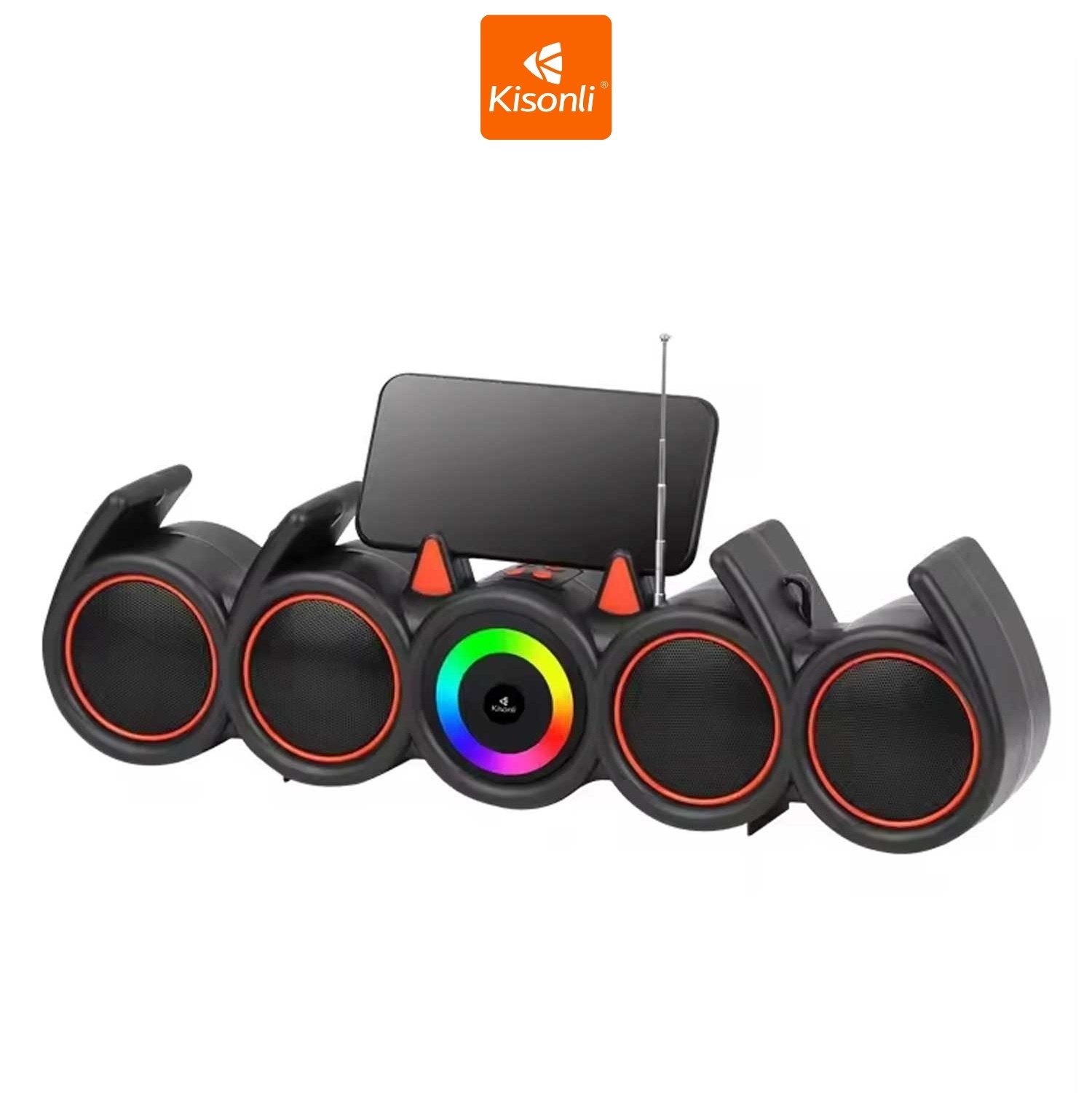 Kisonli LED-918 Wireless Bluetooth Speaker Sound bar Subwoofer with Phone Holder 1 Kisonli LED-918
