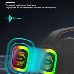 Alternative view of Kisonli K12 20W Wireless Bluetooth Speaker with RGB lights and Super Bass