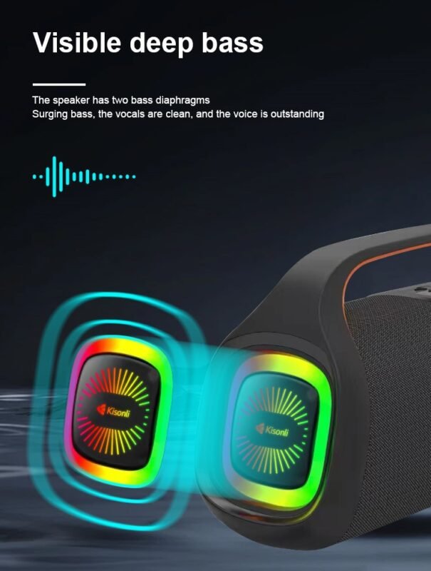 Buy Kisonli K12 20W Wireless Bluetooth Speaker with RGB lights and ...