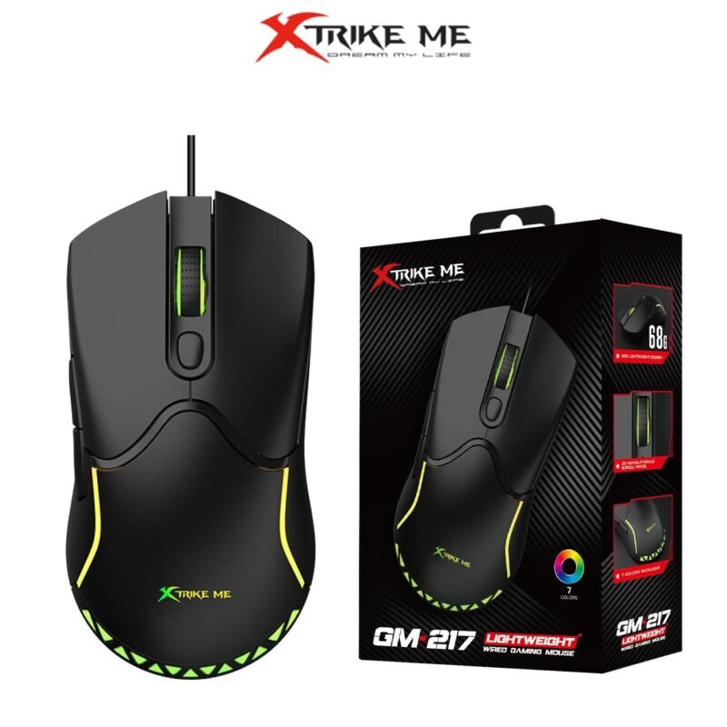 Xtrike Me GM-217 USB Wired RGB Gaming Mouse Light weight with 4 Dpi Levels 12 xtrike me gm 217 rgb gaming usb 6 buttons wired mouse1732606256