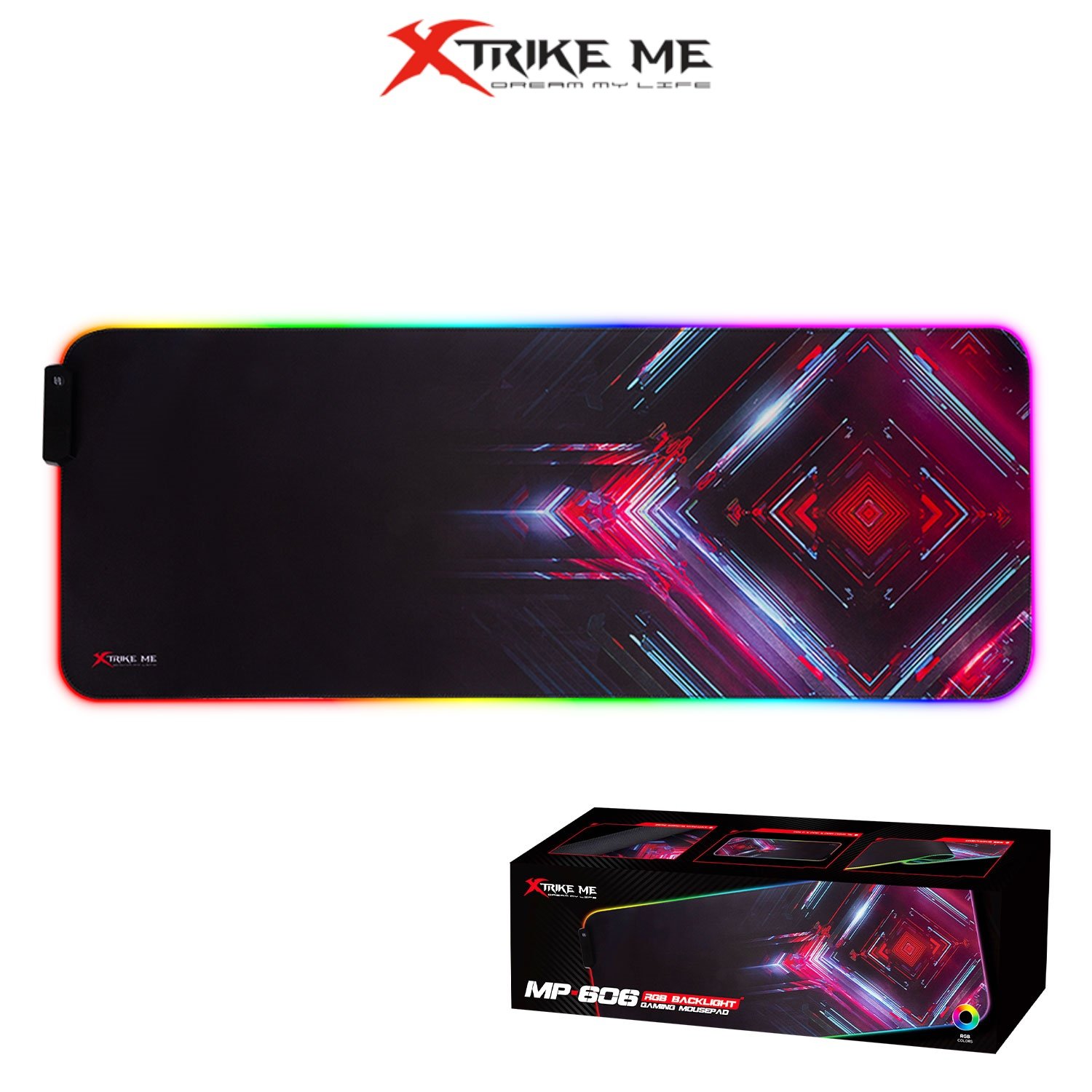 Xtrike Me MP-606 RGB Gaming Mouse Pad XL 800 x 300 x 3mm 1 Xtrike Me MP-606