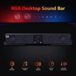 Redragon GS570 Darknets RGB Bluetooth Gaming Sound Bar 2.0 Channel with Dual Speakers and Dynamic Lighting - Image 4