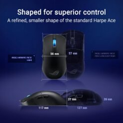 ASUS ROG Harpe Ace Mini Wireless Gaming Mouse P716 ultralight 49-gram semi-symmetrical 42,000-dpi ROG AimPoint Pro optical sensor 8 ASUS ROG Harpe Ace Mini Wireless Gaming Mouse P716 ultralight 49-gram semi-symmetrical 42,000-dpi ROG AimPoint Pro optical sensor - Image 3