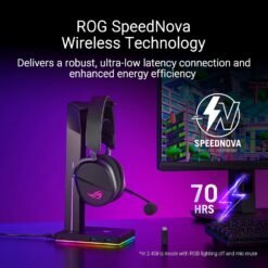 Alternative view of ASUS ROG Pelta Tri-mode RGB Gaming Headset with ROG SpeedNova wireless technology, 50 mm ROG titanium-plated diaphragm drivers, refined wireless sound signature (A501)