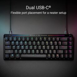 Alternative view of ASUS ROG Falchion Ace HFX 65% Analog Gaming Keyboard (M605) wired with pre-lubed ROG HFX Magnetic Switches, Rapid Trigger toggle, Speed Tap Mode, interactive touch panel, 8000 Hz polling rate