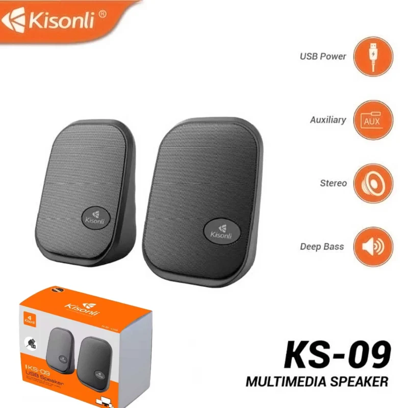 Kisonli KS-09 Computer Wired Mini Speakers desktop Slim and Elegant sound speaker 12 Kisonli KS-09