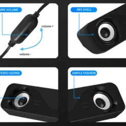 Alternative view of Kisonli I-610 Wired Mini Sound Bar Speaker USB Powered