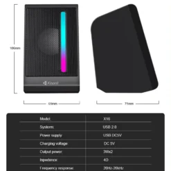 Kisonli X16 RGB Gaming Mini Portable Speaker USB Powered - Image 3