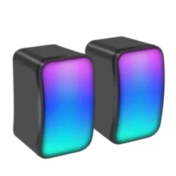 Alternative view of Kisonli X17 RGB Gaming Mini PC Speakers USB Powered speaker