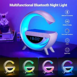 Alternative view of SpeedX BT-3401 RGB LED Bluetooth Speaker with Wireless Phone Charger and LED lights