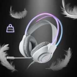 Redragon H231W SCREAM Wired Gaming Headset with Stereo Surround Sound and 40mm Drivers, Leather Foam Ear Pads, Noise-canceling Microphone Works with PC/PS4/5/NS/Xbox-one - Image 4