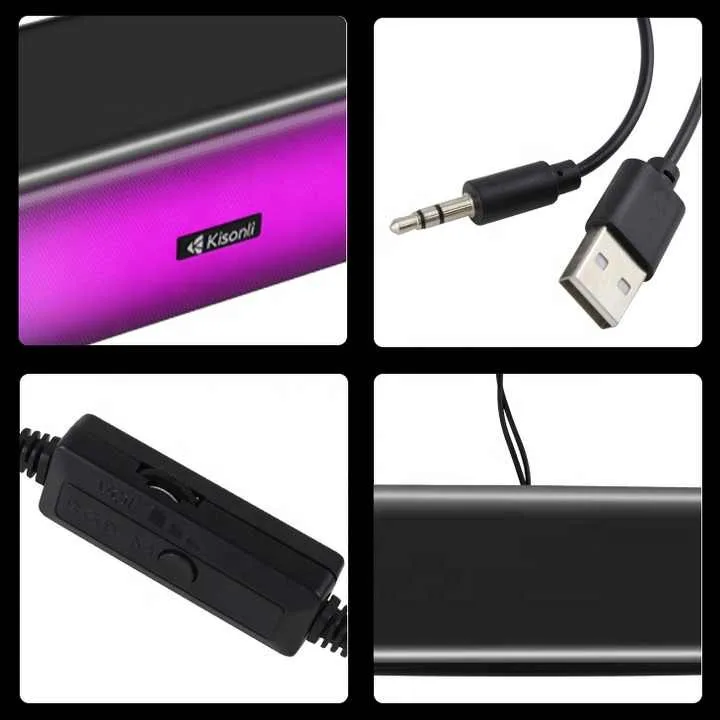 Kisonli I-630 RGB Bluetooth Speaker Portable Wireless USB Sound Bar with BT RGB light Speaker - Image 3