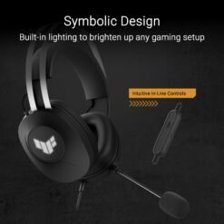 Alternative view of ASUS TUF Gaming H1 Gen II Wired Gaming Headset (A302) with 40 mm ASUS Essence drivers, virtual 7.1 surround sound, TeamSpeak-certified microphone