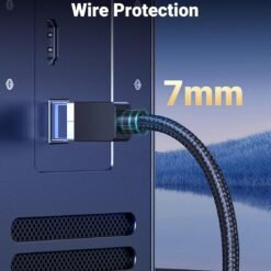 Alternative view of UGREEN Cat 8 LAN Ethernet Cable NW153 High Speed Braided 40Gbps 2000Mhz Network Cord Cat8 Network Cable RJ45 Shielded Indoor for Gaming and high Speed Networking