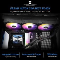 Thermalright Grand Vision 360 ARGB Black CPU AIO Cooler with Customizable IPS LCD Screen 480x480 Resolution for AM4/AM5&Intel LGA1700/1851 - Image 4