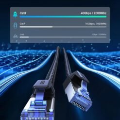 UGREEN Cat 8 LAN Ethernet Cable NW153 High Speed Braided 40Gbps 2000Mhz Network Cord Cat8 Network Cable RJ45 Shielded Indoor for Gaming and high Speed Networking 9 UGREEN Cat 8