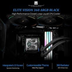 Alternative view of Thermalright Elite Vision 360 ARGB BLACK AIO CPU Liquid Cooler with Customizable IPS LCD Screen with 320*320 Resolution for AM4/AM5/Intel LGA1700/1851