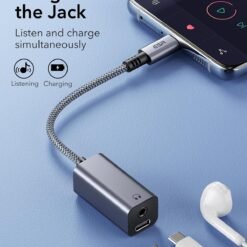 ESR USB Type-C to 3.5mm Headphone Adapter 2-in-1 with PD fast Charging Type-C Port USB C to 3.5 mm Headphone Jack Adapter Portable Design 7 ESR USB Type-C to 3.5mm Headphone Adapter 2-in-1 with PD fast Charging Type-C Port USB C to 3.5 mm Headphone Jack Adapter Portable Design - Image 3