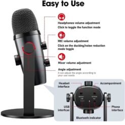 Alternative view of Jmary MC-PW10 USB Professional Microphone with Noise Reduction for Streaming, Gaming and Recording support PC and Mobile