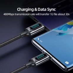 USAMS U78 2M 100W LED Display Type C To Type C 2M Cable PD Fast Charging Charger USB C to USB C Cable for Macbook iPad 8 USAMS U78 2M 100W LED Display Type C To Type C 2M Cable PD Fast Charging Charger USB C to USB C Cable for Macbook iPad - Image 3