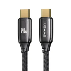 Alternative view of USAMS U82 Type-C to Type-C 240W 2 Meter PD 3.1 Fast Charging Braided Cable for Note book and Mobiles SJ581USB01