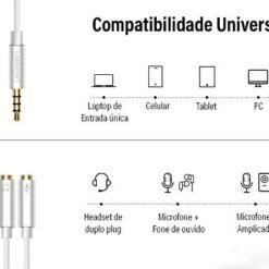 UGREEN 30619 3.5mm Male to Dual 3.5mm Female Gold-Plated Headphone Jack Adapter for Mic and Audio Splitter Cable 6 UGREEN 30619 3.5mm Male to Dual 3.5mm Female Gold-Plated Headphone Jack Adapter for Mic and Audio Splitter Cable - Image 3