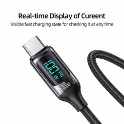 USAMS U78 2M 100W LED Display Type C To Type C 2M Cable PD Fast Charging Charger USB C to USB C Cable for Macbook iPad 11 USAMS U78