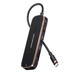 USAMS US-SJ575 6 in1 Type-C Multifunctional HUB with Type-C, HDMI and SD and micro SD Card Reader Support PD 100W 9 USAMS US-SJ575