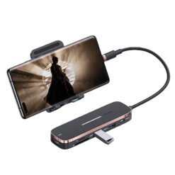 USAMS US-SJ575 6 in1 Type-C Multifunctional HUB with Type-C, HDMI and SD and micro SD Card Reader Support PD 100W 7 USAMS US-SJ575 6 in1 Type-C Multifunctional HUB with Type-C, HDMI and SD and micro SD Card Reader Support PD 100W - Image 3
