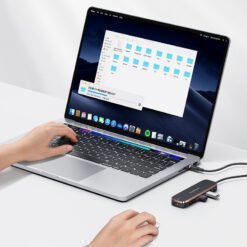 Alternative view of USAMS US-SJ575 6 in1 Type-C Multifunctional HUB with Type-C, HDMI and SD and micro SD Card Reader Support PD 100W