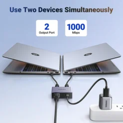 UGREEN Ethernet Splitter 1 to 2 1000Mbps Plug and Play Connect 2 Devices Simultaneously Networking 3FT USB Power Cable RJ45 Internet Ethernet Switch 45311 13 UGREEN Ethernet Splitter