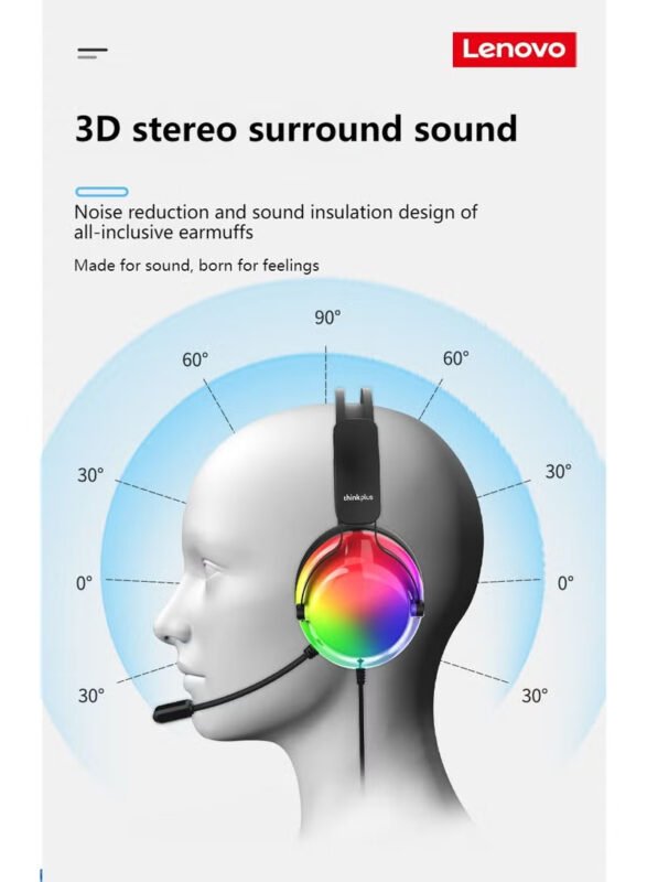 Lenovo ThinkPlus G82B RGB USB Gaming Headphone with 7.1 Surround Sound and Microphone 15 0565c957 80fd 46db b5f9 f85c18cf3cee
