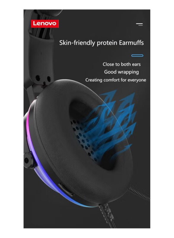 Lenovo ThinkPlus G82B RGB USB Gaming Headphone with 7.1 Surround Sound and Microphone 17 Lenovo ThinkPlus G82B