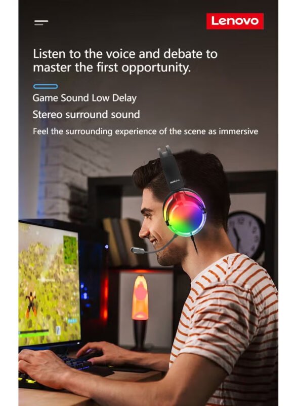 Lenovo ThinkPlus G82B RGB USB Gaming Headphone with 7.1 Surround Sound and Microphone 14 4923bd32 5d46 4391 8fb0 6da1501088f9