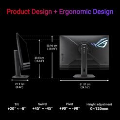 ASUS ROG Strix XG27UCG 27 inch 4K HDR USB-C IPS Gaming Monitor 1ms UHD (3840x2160) Dual Mode (4K 160Hz or FHD 320Hz) ELMB Sync, G-SYNC Compatible - Image 6