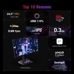 ASUS ROG Strix XG259QNS 25inch 380Hz IPS eSports Gaming Monitor 24.5 inch viewable FHD (1920 x 1080) 1 ms GTG (0.3 ms minimum), HDR, DisplayWidget Center 8 ASUS ROG Strix XG259QNS 25inch 380Hz IPS eSports Gaming Monitor 24.5 inch viewable FHD (1920 x 1080) 1 ms GTG (0.3 ms minimum), HDR, DisplayWidget Center - Image 3
