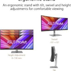ASUS ProArt Display PA34VCNV 32.1 Inch Curved Professional Monitor IPS, 21:9 3440 x 1440, 3800R Curvature, 100% sRGB / Rec.709, Color Accuracy ΔE < 2, Calman Verified, USB-C Docking PD 96W 11 ASUS ProArt Display PA34VCNV