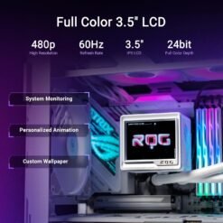 Alternative view of ASUS ROG RYUYJIN III 360 ARGB Extreme White All-in-one AIO CPU Liquid Cooler with 3.5inch LCD Screen for AMD Ryzen 9000 & Intel Core Ultra Ready