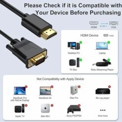 SpeedX HDMI TO VGA Cable 1080p 1.8 Meter Round HDMI to VGA Converter Cable 5 SpeedX HDMI TO VGA Cable