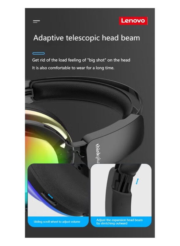 Lenovo ThinkPlus G82B RGB USB Gaming Headphone with 7.1 Surround Sound and Microphone 18 e4aadc03 5215 4b00 a26e d671d9a31c3a