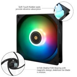 Thermalright TL-E12B-S V3 120mm ARGB PC Case Fan Quiet 4pin PWM PC Cooling Fan 2000RPM Speed S-FDB Bearing 7 Thermalright TL-E12B-S V3 120mm ARGB PC Case Fan Quiet 4pin PWM PC Cooling Fan 2000RPM Speed S-FDB Bearing - Image 3