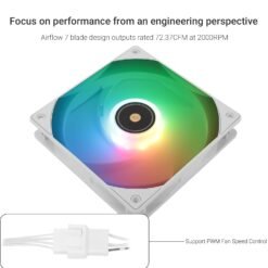 Thermalright TL-E12BW-S V3 120mm ARGB PC Case Fan Quiet 4pin PWM PC Cooling Fan 2000RPM Speed S-FDB Bearing 8 Thermalright TL-E12BW-S V3 120mm ARGB PC Case Fan Quiet 4pin PWM PC Cooling Fan 2000RPM Speed S-FDB Bearing - Image 4