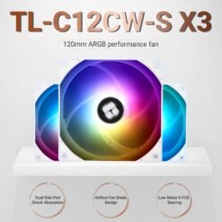 Thermalright TL-C12CW-S X3 CPU Fans 120mm ARGB PC Case Fans 4pin PWM Silent Computer with S-FDB Bearing with up to 1550RPM Cooling Fans - Image 5