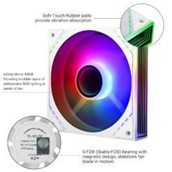 Thermalright TL-M12W-S 120mm ARGB PC Case Fan with 1500RPM Quiet 4pin PWM PC Fan, for S-FDB Bearing with Infinite Mirrors on Both Sides 9 Thermalright TL-M12W-S 120mm ARGB PC Case Fan with 1500RPM Quiet 4pin PWM PC Fan, for S-FDB Bearing with Infinite Mirrors on Both Sides - Image 4