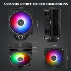 Alternative view of Thermalright Assassin Spirit 120 EVO Black ARGB CPU Air Cooler with 120mm PWM Quiet ARGB Fan, AGHP 4th Technology