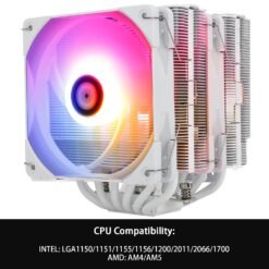 Thermalright Peerless Assassin 120 White ARGB CPU Air Cooler with 6 Heat Pipes and PWM Fan AGHP Technology Support AMD AM4/AM5/Intel LGA 1700/115X/1200/2011/1851 7 Thermalright Peerless Assassin 120 White ARGB CPU Air Cooler with 6 Heat Pipes and PWM Fan AGHP Technology Support AMD AM4/AM5/Intel LGA 1700/115X/1200/2011/1851 - Image 3