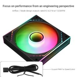 Thermalright TL-M12-S 120mm ARGB PC Case Fan with 1500RPM Quiet 4pin PWM PC Fan, for S-FDB Bearing with Infinite Mirrors on Both Sides - Image 3