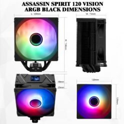 Thermalright Assassin Spirit 120 Vision ARGB Black CPU Air Cooler with IPS LCD Display 1.54 inch 240 * 240 Resolution Editable for Intel lga1851/1700/115X,AM4/AM5 - Image 5